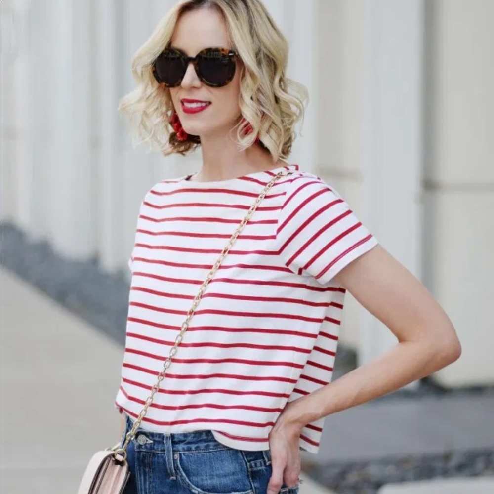 Madewell pink strip T-shirt Size XS